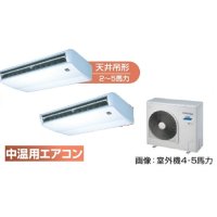 北海道・青森・岩手・秋田・宮城・山形・福島・業務用エアコン　東芝　中温用エアコン　天井吊形　同時ツイン　RCA2C511D　（5馬力）　三相200Ｖ