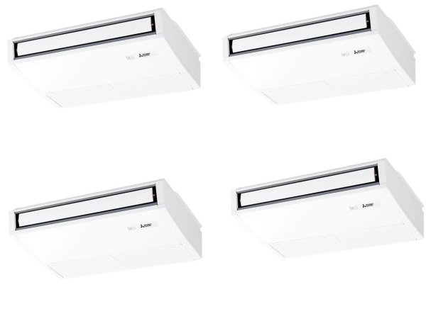 画像1: 北海道・青森・岩手・秋田・宮城・山形・福島・業務用エアコン 三菱 天吊(ワイヤレス) スリムZR 同時フォー PCZD-ZRP280KLF 280形(10馬力) 三相200V (1)